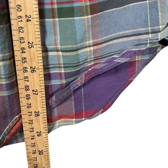 VTG Ralph Lauren Classic Fit Plaid Button Down Shirt Men's Sz Large green purple - Picture 5 of 8